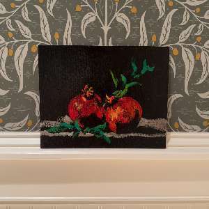  Original Still Life Oil Painting of Pomegranates 