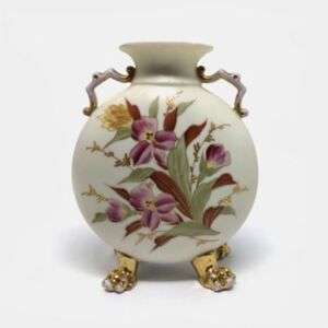 Antique Royal Rudolstadt German Porcelain Vase With Claw Feet