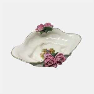 Dresden Porcelain Bowl With Roses & Fragonard Center