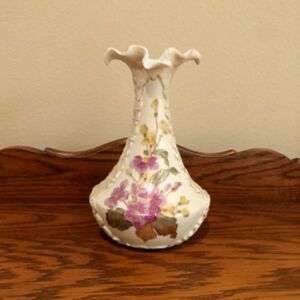 Antique Germany RW Rudolstadt Porcelain Hand Painted Victorian Bisque Vase