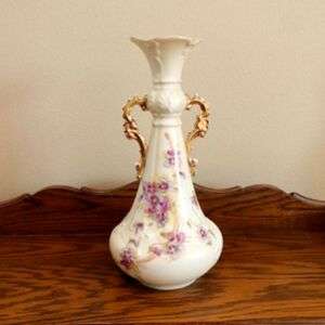 Antique Rudolstadt Germany Hand Painted Porcelain Vase